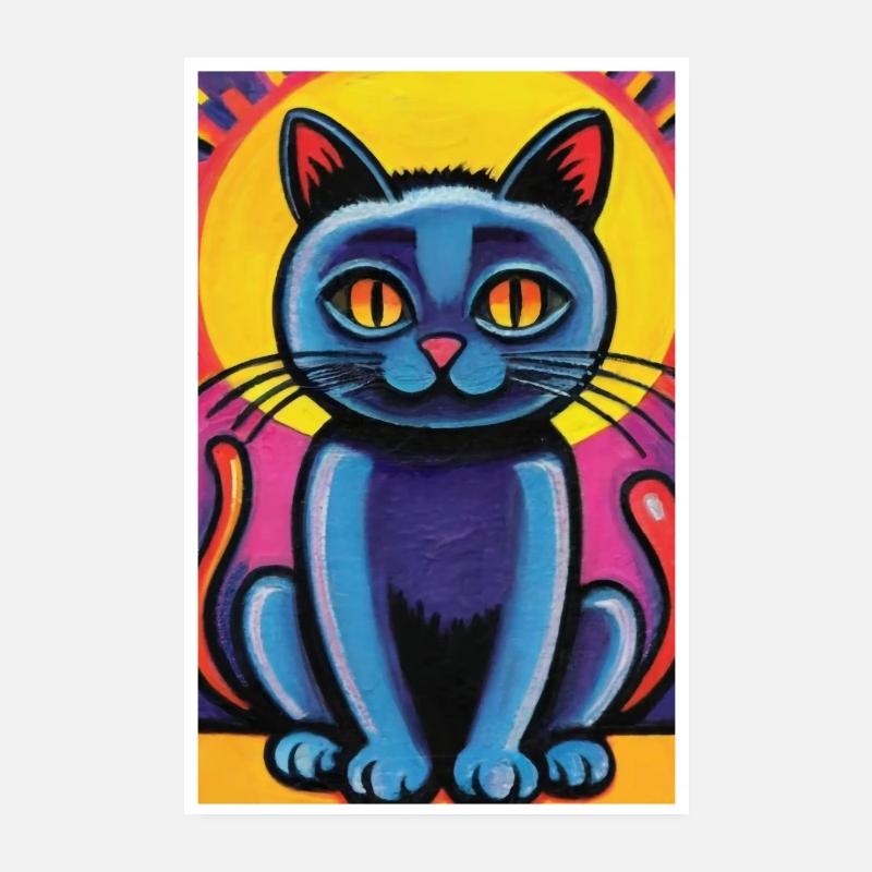 Cute Cat Pop Art Modern Art Poster 8" x 12" (20x30 cm)