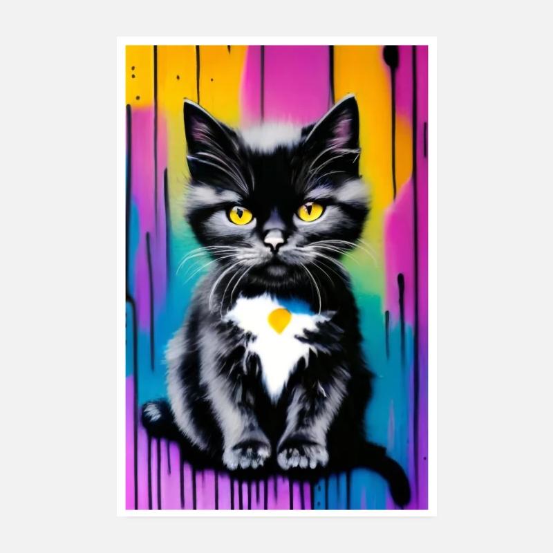 Chat mignon Pop Art Art moderne Poster 20 x 30 cm