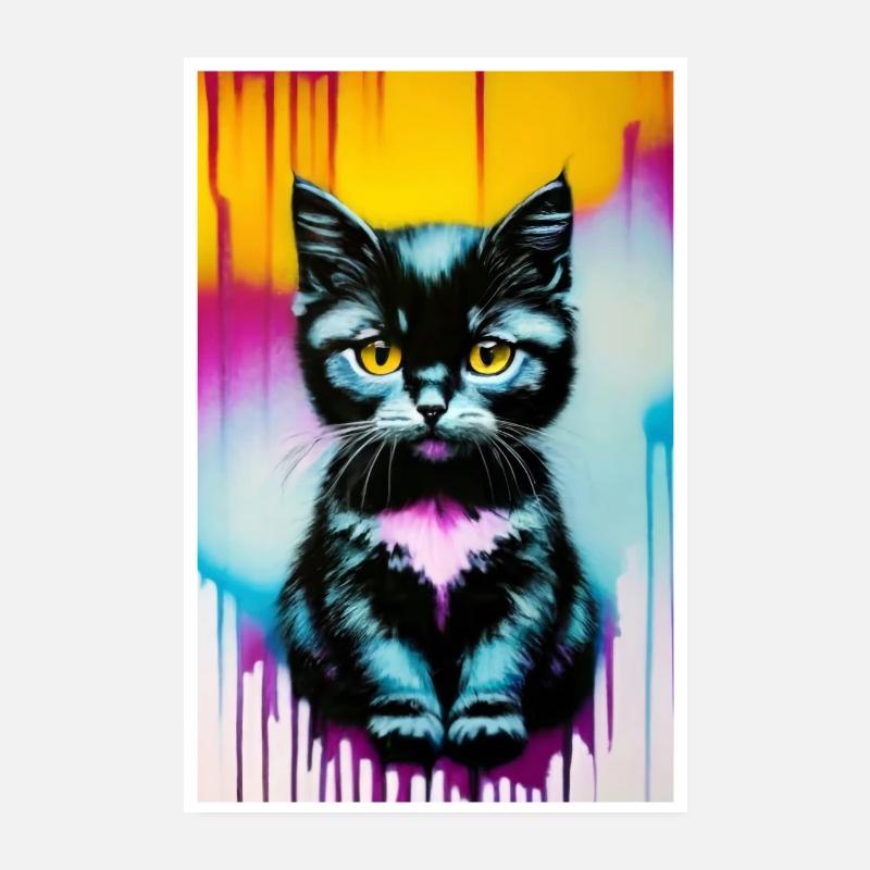 Cute Cat Pop Art Modern Art Poster 8" x 12" (20x30 cm)