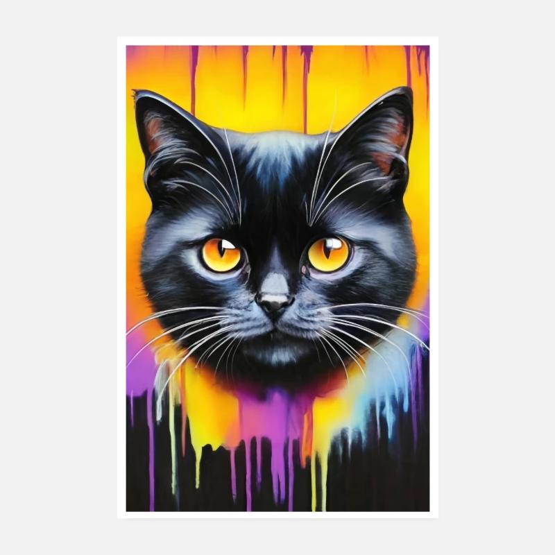 Süße Katze Pop Art moderne Kunst Poster 20x30 cm