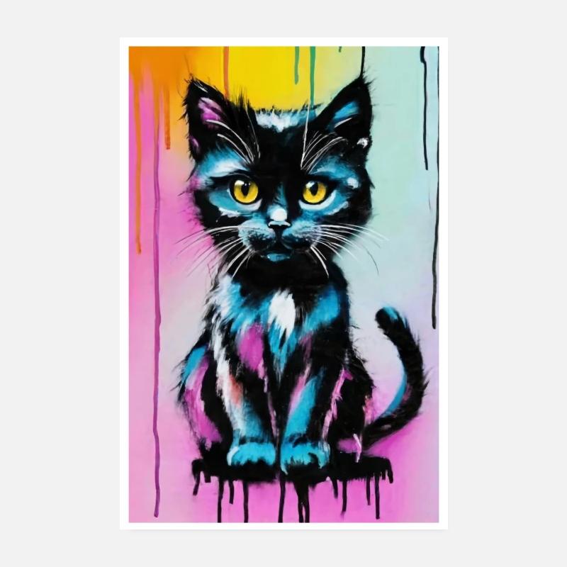 Chat mignon Pop Art Art moderne Poster 20 x 30 cm