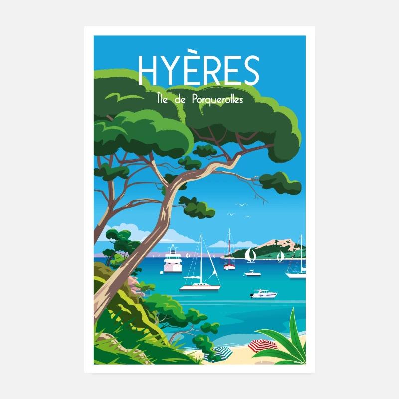 Hyères île de Porquerolles Poster 20 x 30 cm