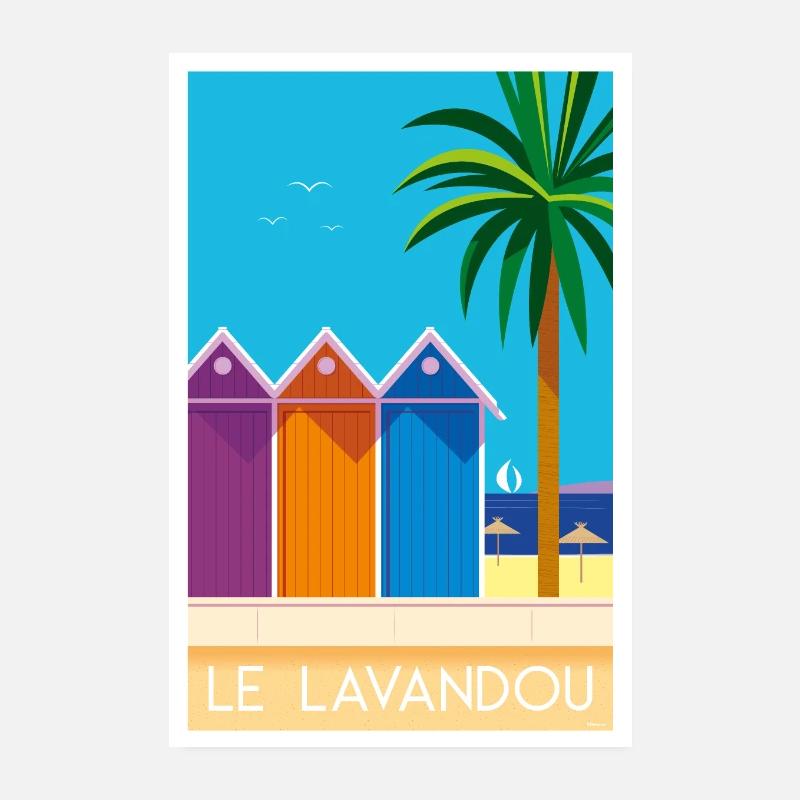 LE LAVANDOU - Poster 20 x 30 cm - blanc