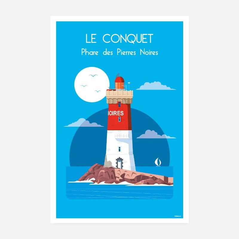 LEUCHTTURM DER SCHWARZEN STEINE Poster 20x30 cm