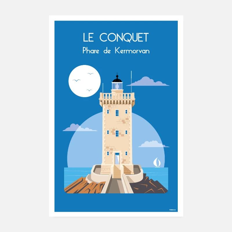 KERMORVAN LIGHTHOUSE - Poster 8" x 12" (20x30 cm) - white