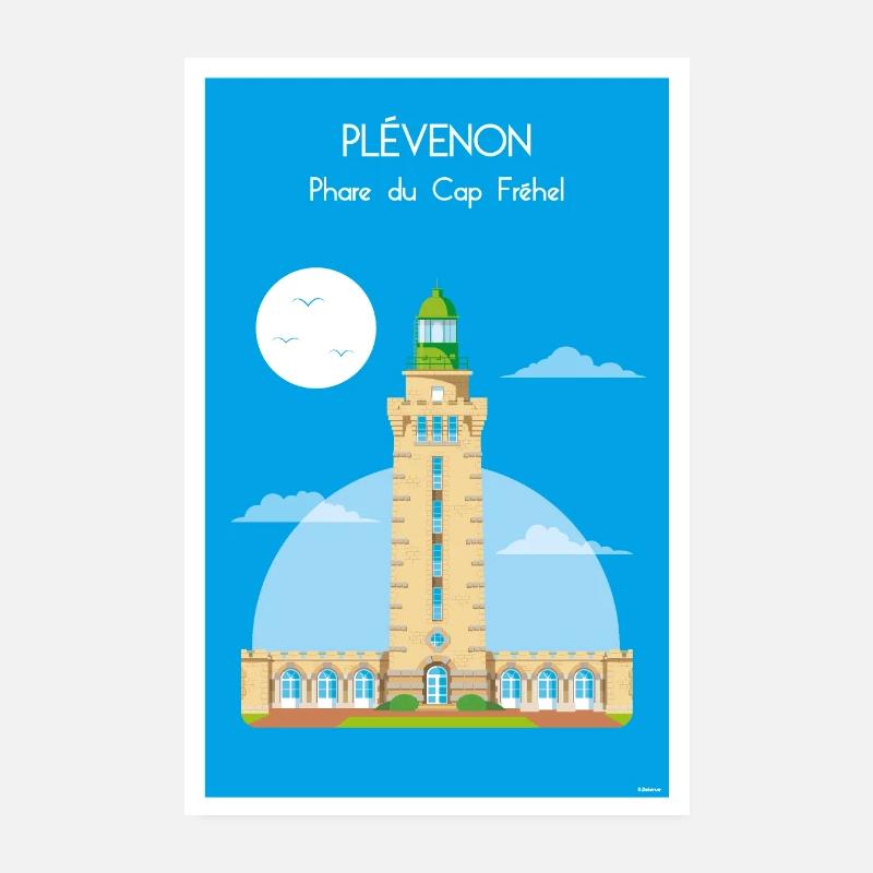 PHARE DU CAP FREHEL - Poster 20 x 30 cm - blanc