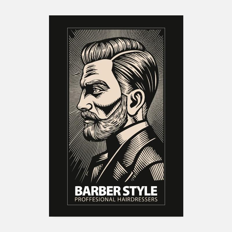 Friseur-Art Poster 20x30 cm