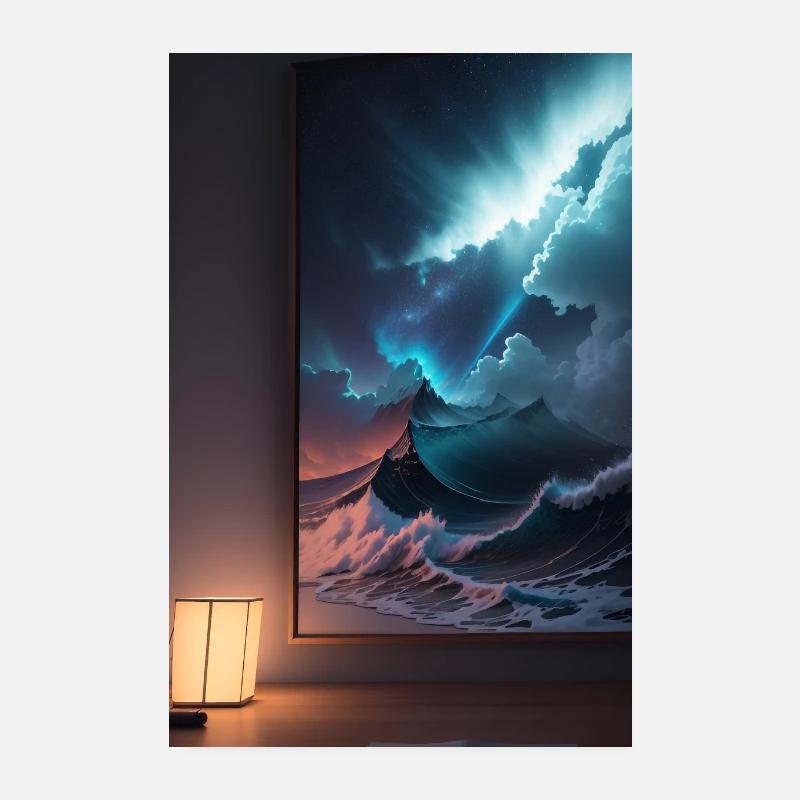 Ein Neon "Bild im Bild" Bild - Poster 20x30 cm - Weiß