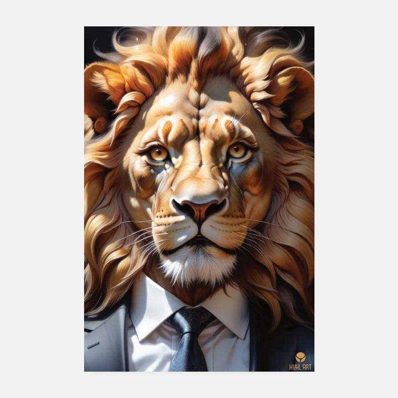 ARBEITSTIERE - Businesslöwe Poster 20x30 cm