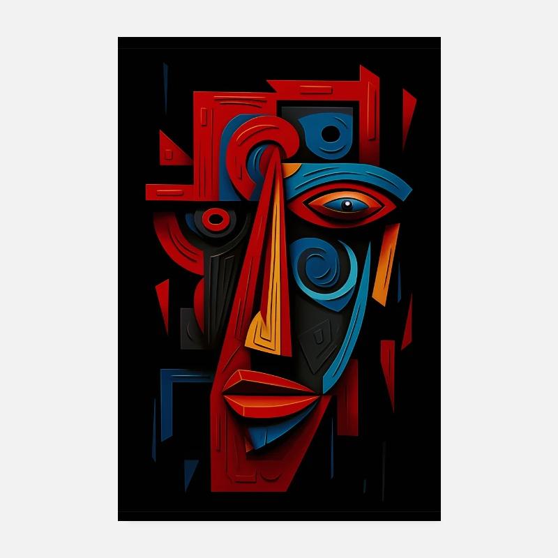 Kubismus-Gesicht Poster 20x30 cm