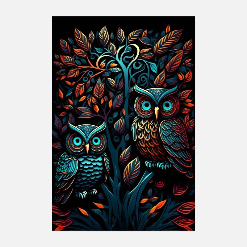 Eulen Poster 20x30 cm