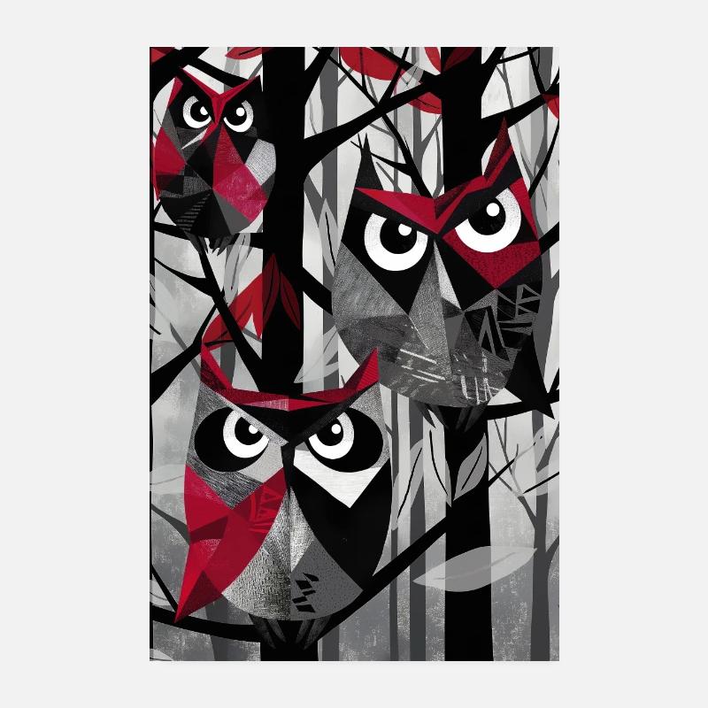 Owls Poster 8" x 12" (20x30 cm)