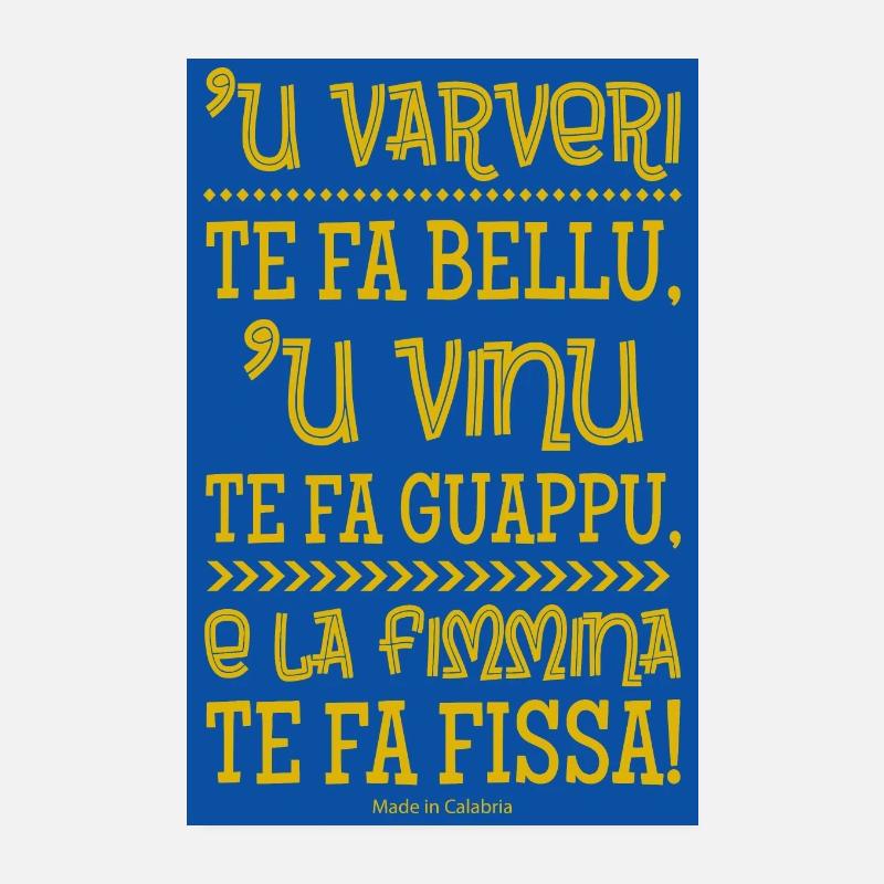 Affiche Calabre Proverbe calabraise aphorisme Poster 20 x 30 cm