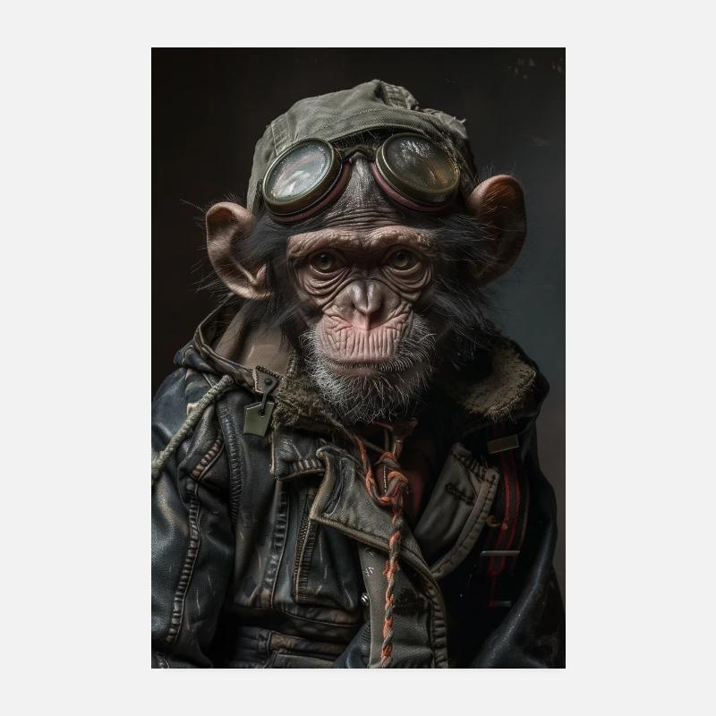 Singe Cyberpunk Poster 20 x 30 cm