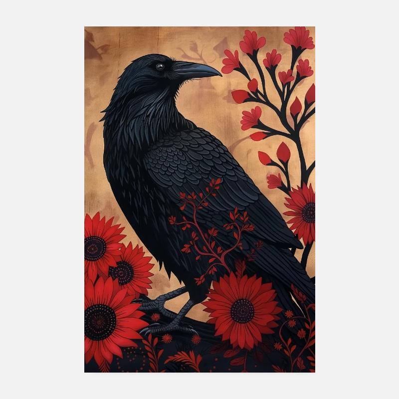Black Raven Poster 8" x 12" (20x30 cm)