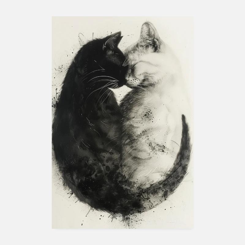 Chat d’amour Poster 20 x 30 cm