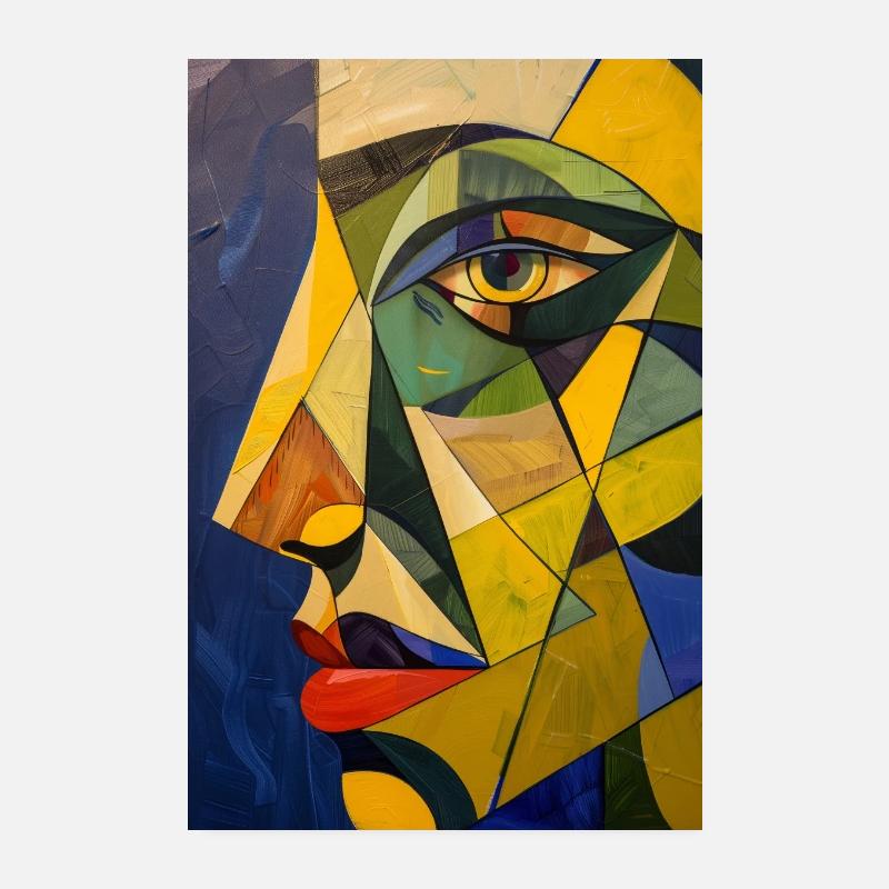 Abstract Woman / Geometric Surfaces Poster 8" x 12" (20x30 cm)
