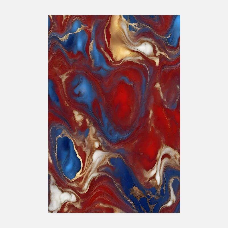 Colorful Marble Texture Gift Idea Poster Poster 8" x 12" (20x30 cm)