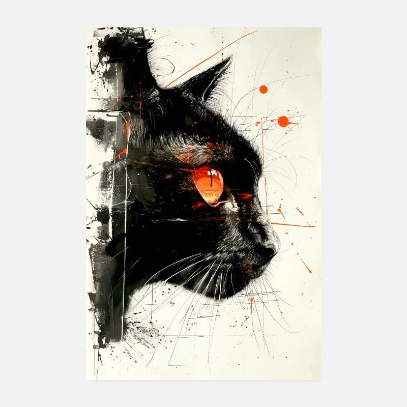 Collage black cat Poster 8" x 12" (20x30 cm)