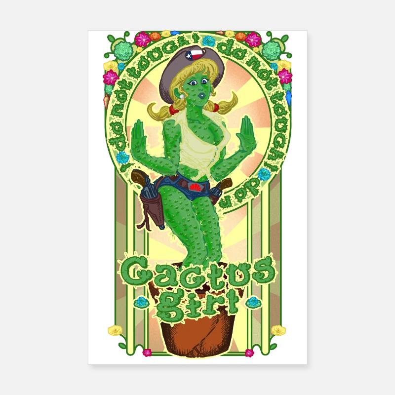 Kaktus-Mädchen Poster 20x30 cm
