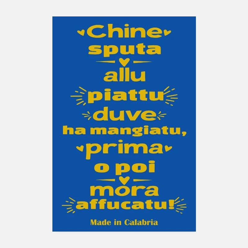 affiche Calabre proverbe calabre ironie Poster 20 x 30 cm