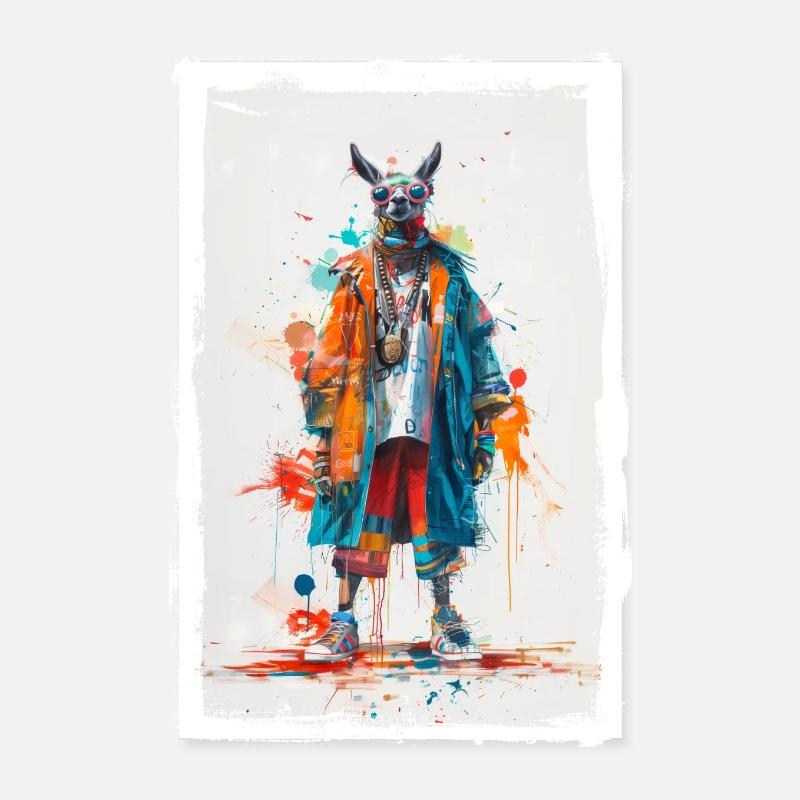 Lama coloré Poster 20 x 30 cm