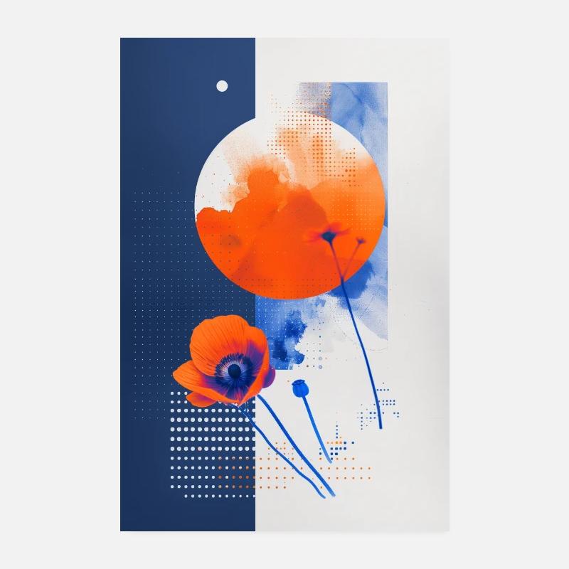 Mohnblume - Poster 20x30 cm - Weiß