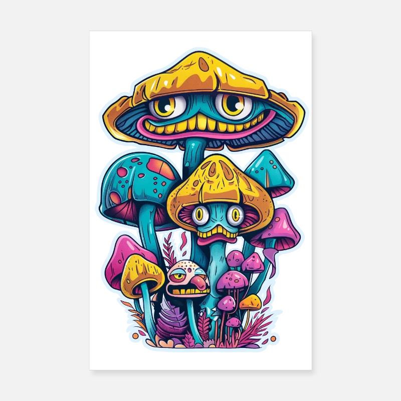 Magic Mushrooms Poster 8" x 12" (20x30 cm)