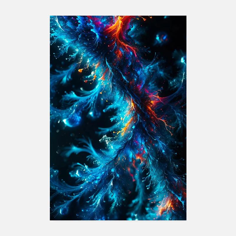 Makro Chaos Blau Poster 20x30 cm