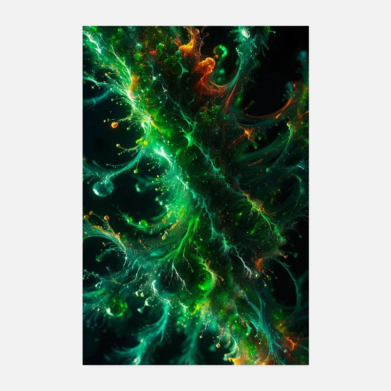 Macro Chaos Green Poster 8" x 12" (20x30 cm)