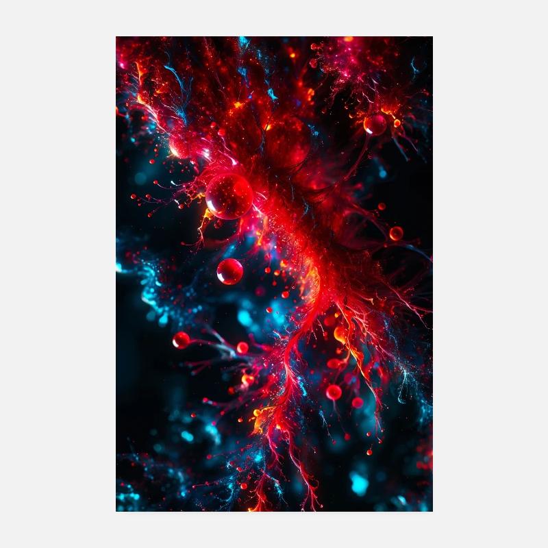 Makro Chaos Rot Poster 20x30 cm