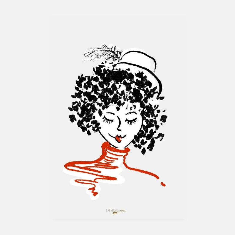 Dame mit Hut Poster 20x30 cm