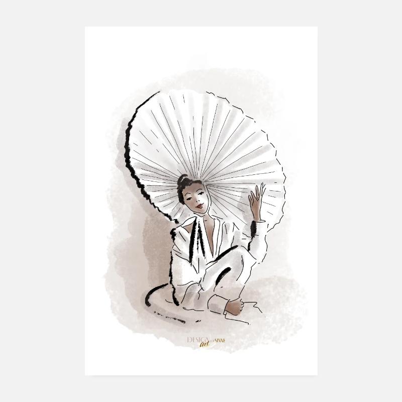 Échinacée - Poster 20 x 30 cm - blanc