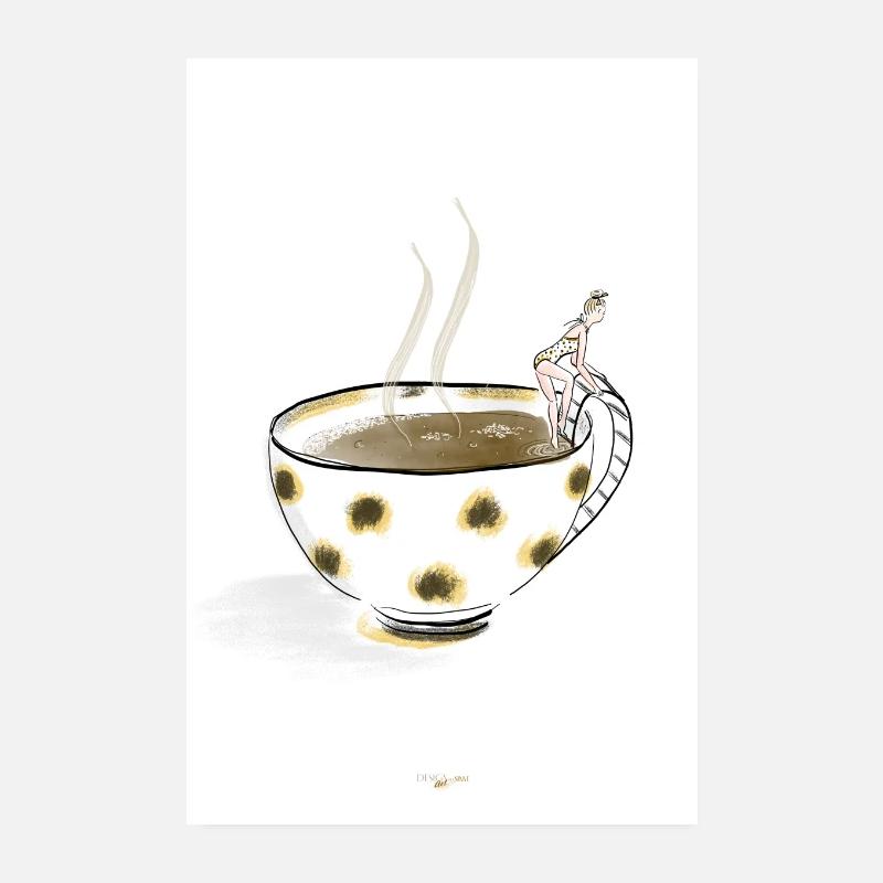 Kaffeebad Poster 20x30 cm