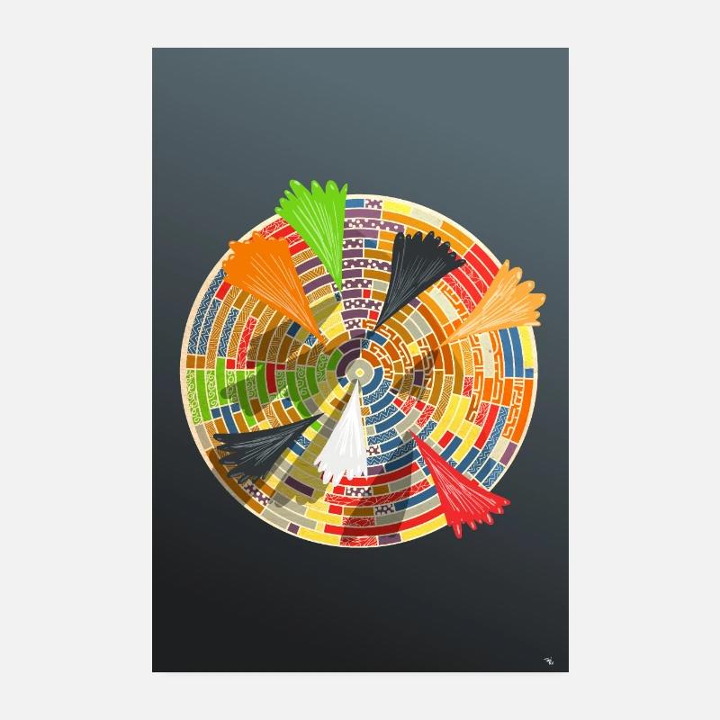 Jeu de fléchette aztèque Poster 20 x 30 cm