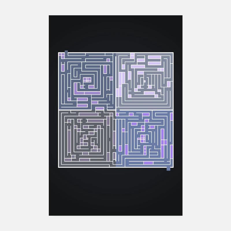 Labyrinthe 2 - Poster 20 x 30 cm - blanc