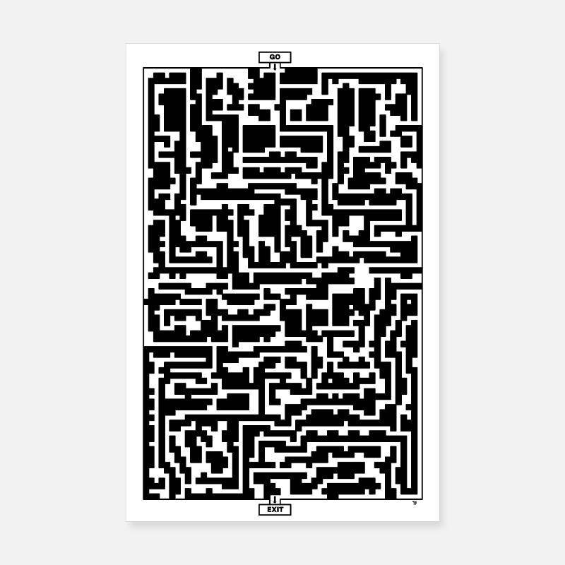 Laby Brik (black monochrome) Poster 8" x 12" (20x30 cm)