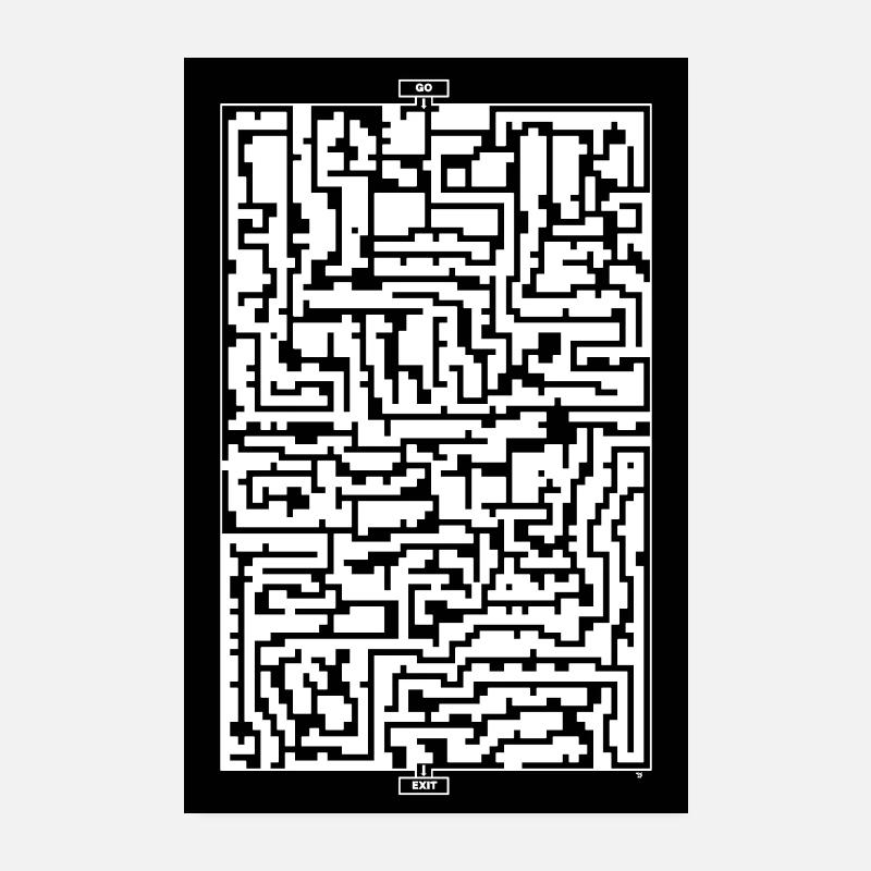 Laby Brick (monochrome blanc) Poster 20 x 30 cm