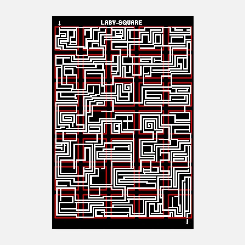 Laby Square - Version 2 - Poster 20 x 30 cm - blanc