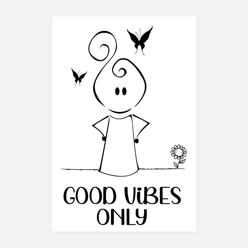 De bonnes vibrations uniquement Poster 20 x 30 cm