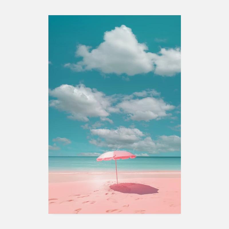 Plage rose Poster 20 x 30 cm