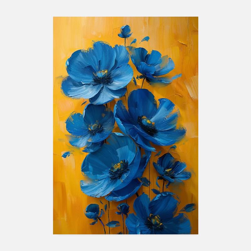 Blue Flower Acryl Poster 20x30 cm