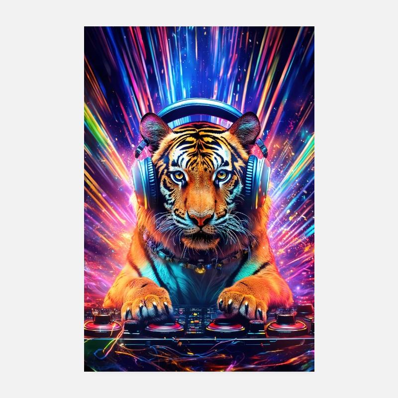 DJ Tiger Poster 20x30 cm