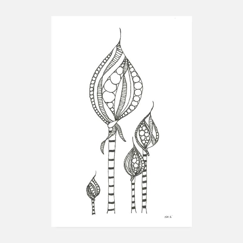 Bourgeons de coquelicot, motif abstrait « Venise », comme affiche Poster 20 x 30 cm