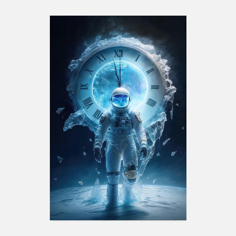 Astronaut gefangen in Zeit, Raum und Eis Poster 20x30 cm
