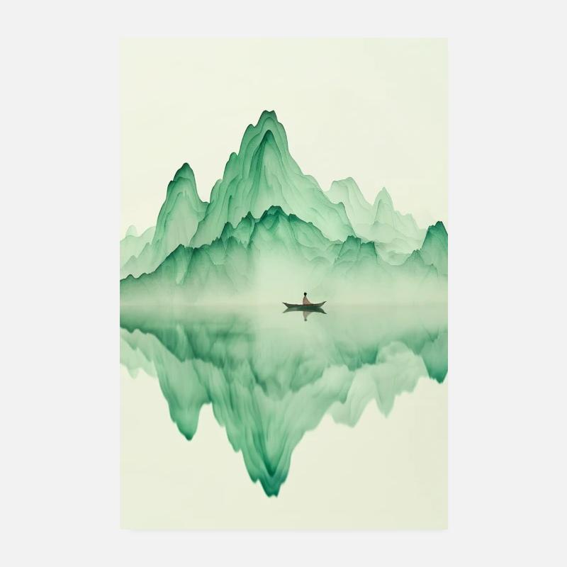 🌄 Tranquillité sur le Lac Poster 20 x 30 cm