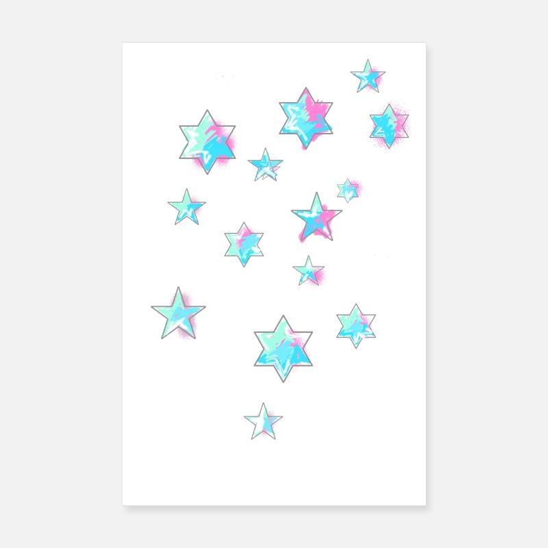 Étoiles,Coloré,Dessin,Graffiti,Peinture Poster 20 x 30 cm