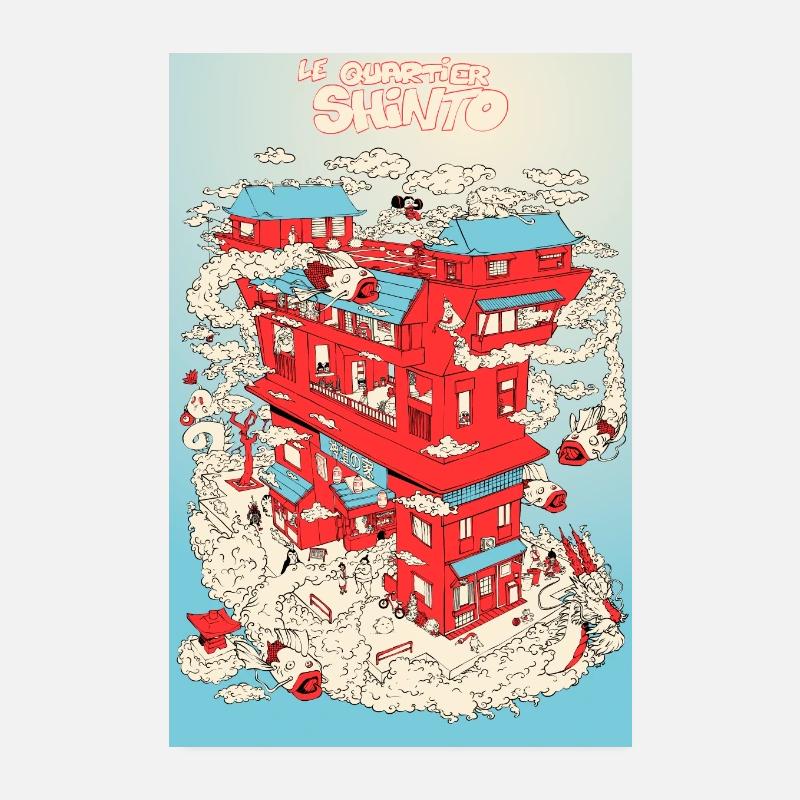 Le quartier Shinto - Poster Poster 20 x 30 cm
