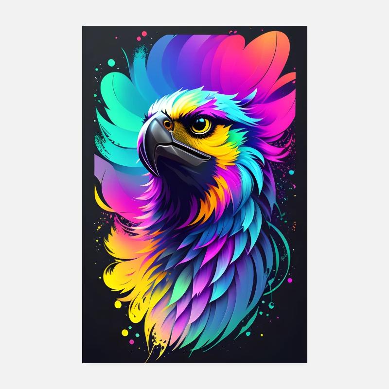 Aigle coloré dans le style Splash Art Poster 20 x 30 cm