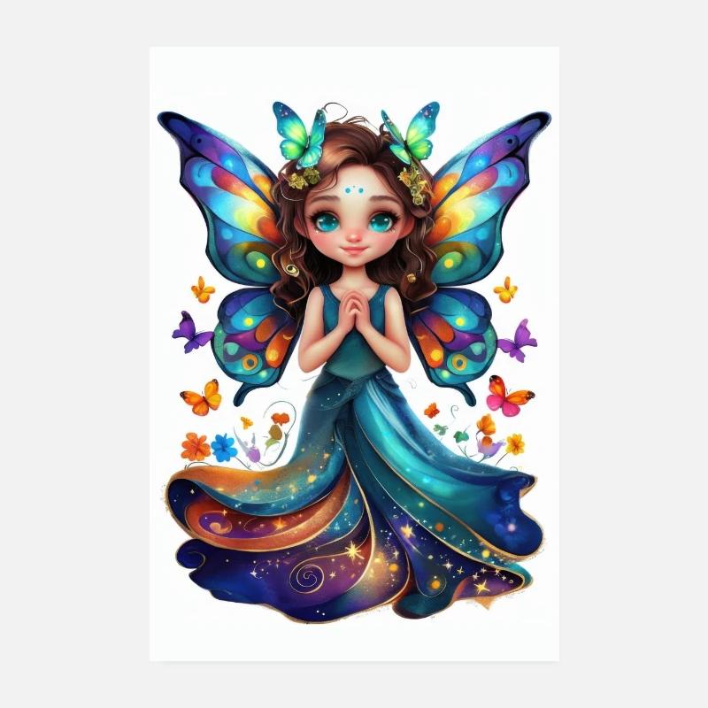 Charming Butterfly Fairy Poster 8" x 12" (20x30 cm)